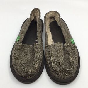 Sanuk Sidewalk Chill Surfers Shorty Tan and Brown Sz 7